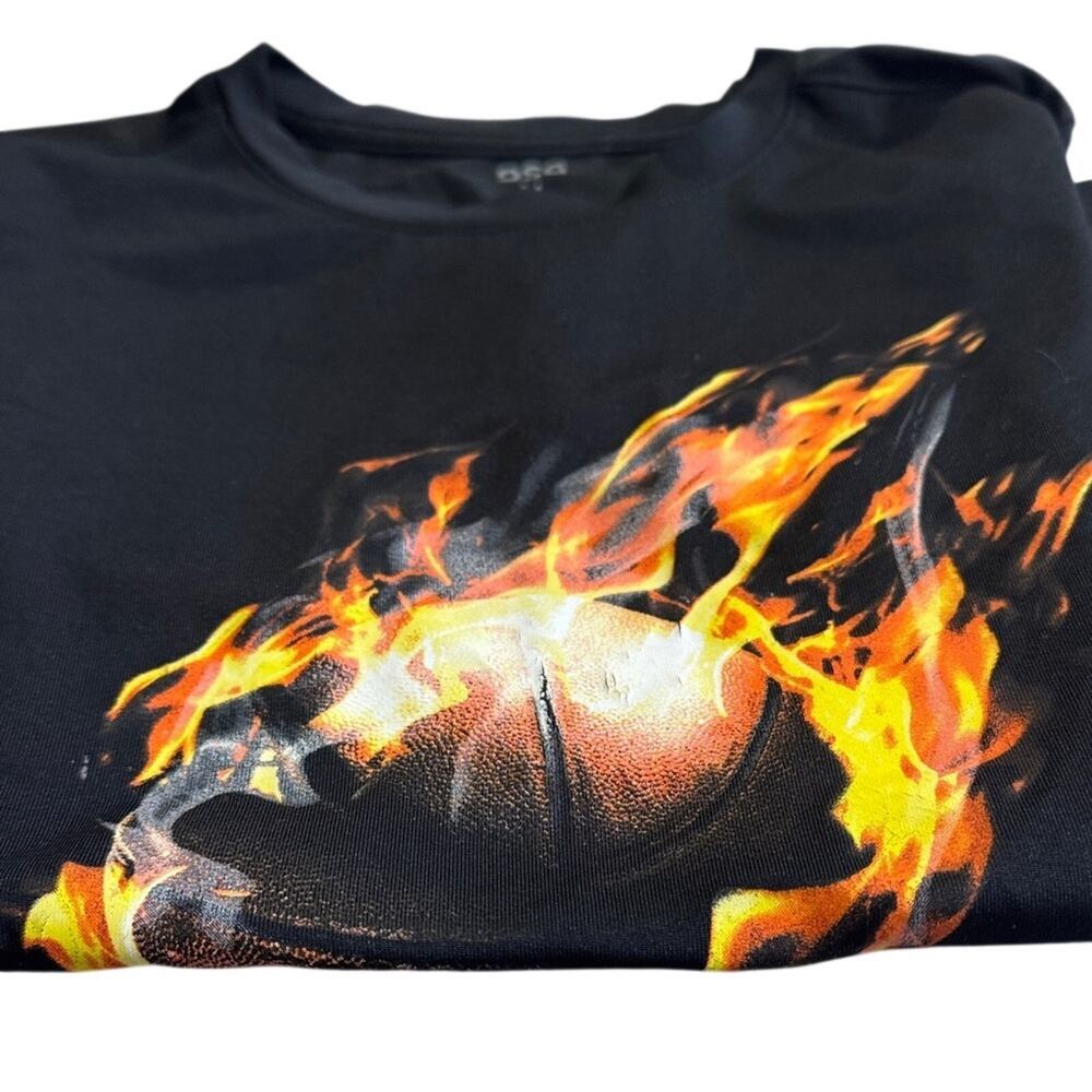 DSG Black Tee with Fiery Basketball Design child size 10-12 - Picture 6 of 6